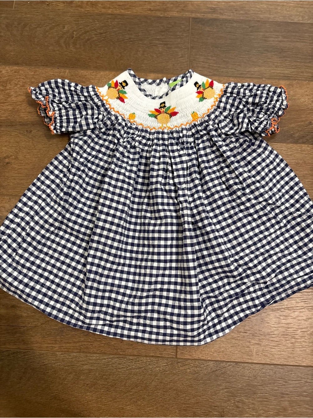 Classic Whimsy Smocked girls Thanksgiving turkey dress size 2T